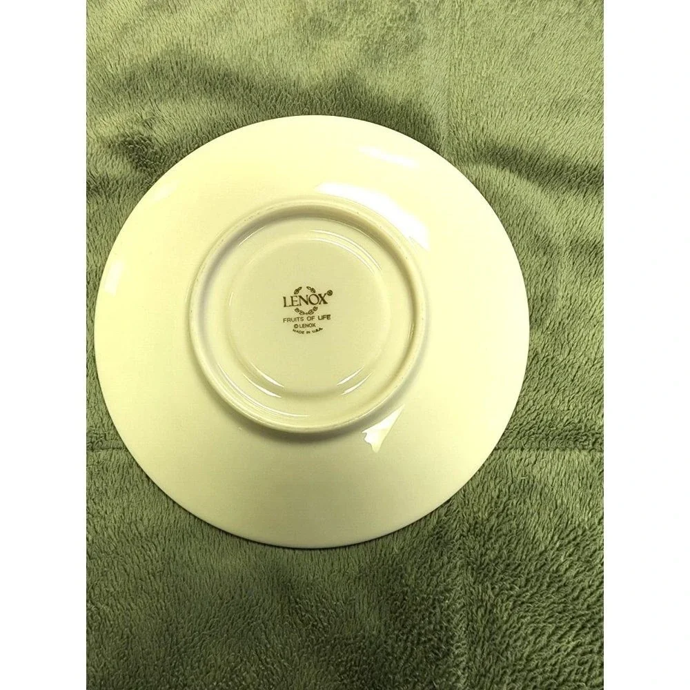 Lenox Fruits of Life Saucer Round Plate Raised Fruits and Leaves